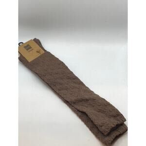 LOOK FOOTWEAR Women's Chocolate Brown Cable-Knit Knee Socks SZ OS